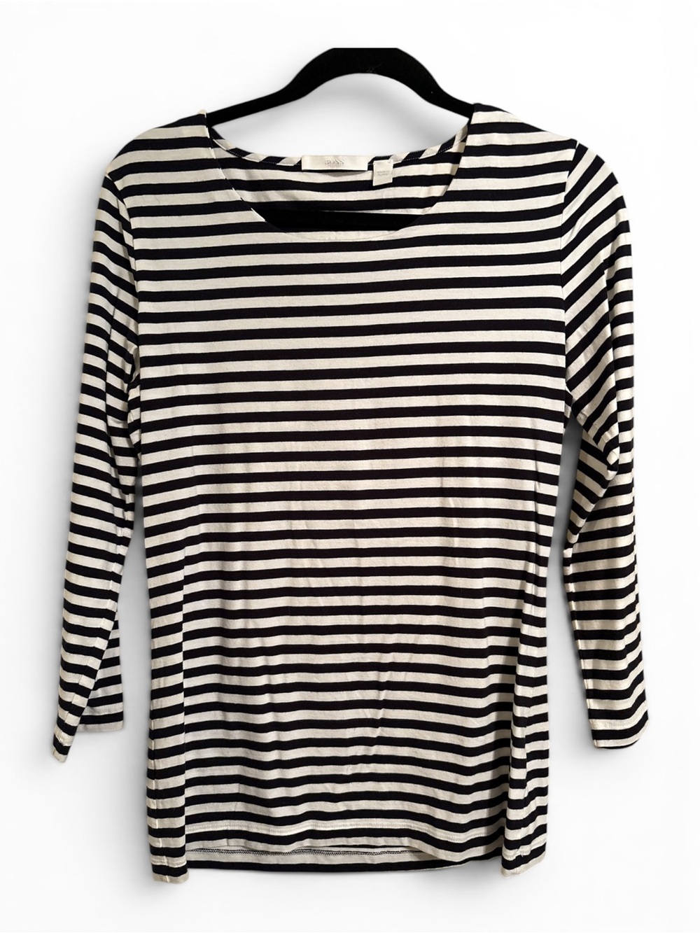 Boss Black & White Striped Long Sleeve Tee Medium
